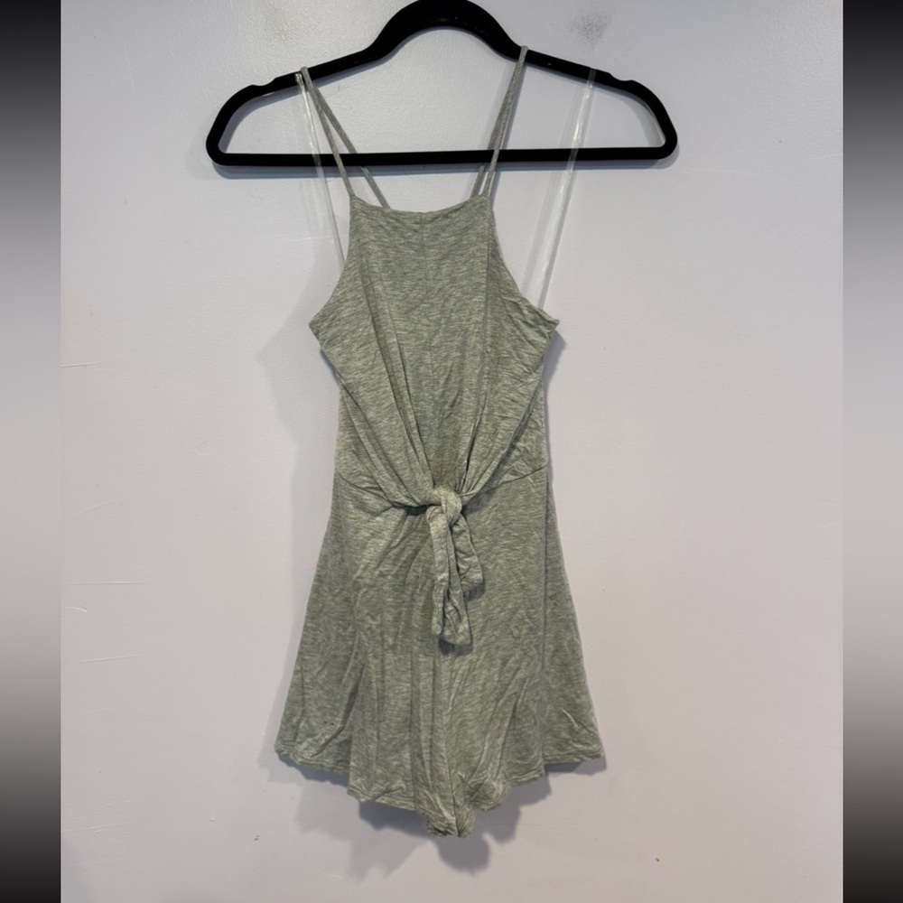 Blue Blush Grey Knotted Soft Jersey Romper Size Small BR90314
